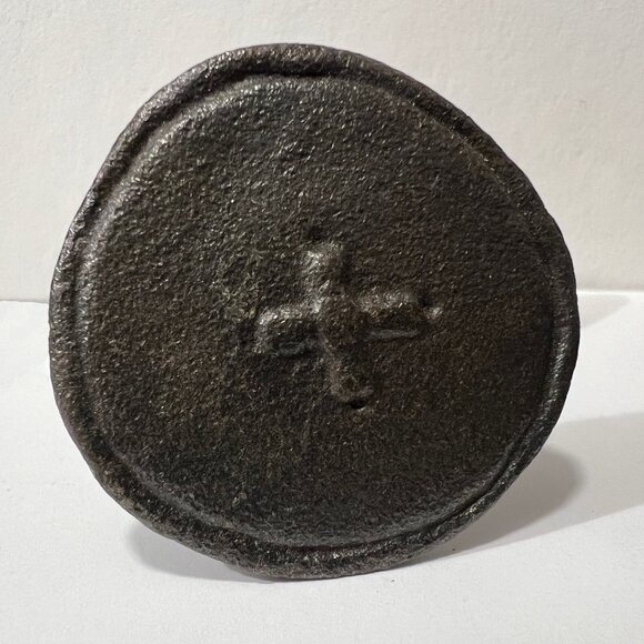 Pottery Barn Cast Iron Button Drawer Knobs Set of 5 - Picture 2 of 9